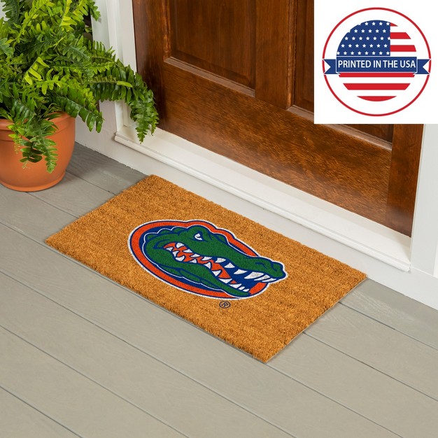 Evergreenncaaflorida Gators Logo Natural Coir 28 X 16 Inches Indoor Outdoor Doormat