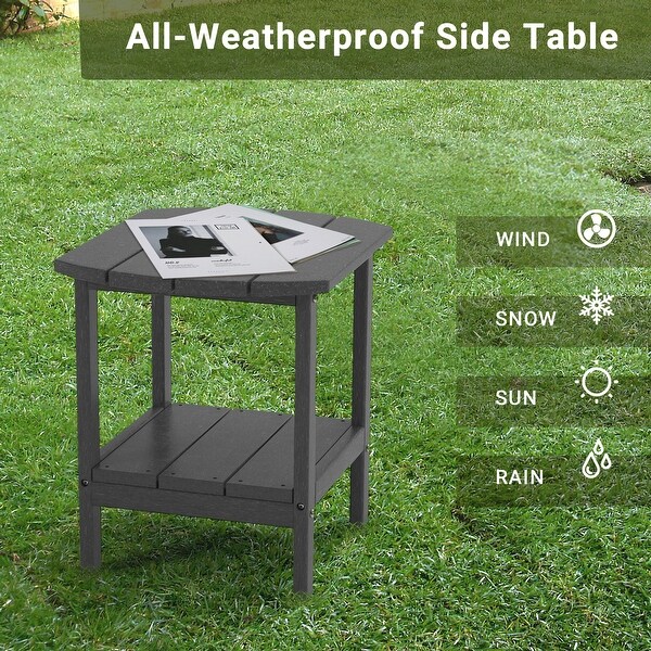 Outdoor Side Table for Adirondack Chairs，AllWeather Resistant HumidityProof Waterproof StainProof Accent Tables