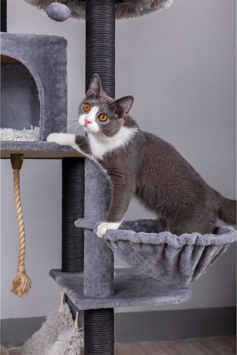 Catry 63-in Faux-Fur Cat Tree and Condo