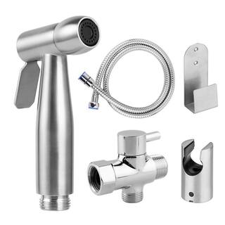 Amucolo Bidet Sprayer for Toilet Handheld Cloth Diaper Sprayer Bathroom Bidet Accessory Attachment with Hose in Brushed Nickel YeaD-CYD0-Y96