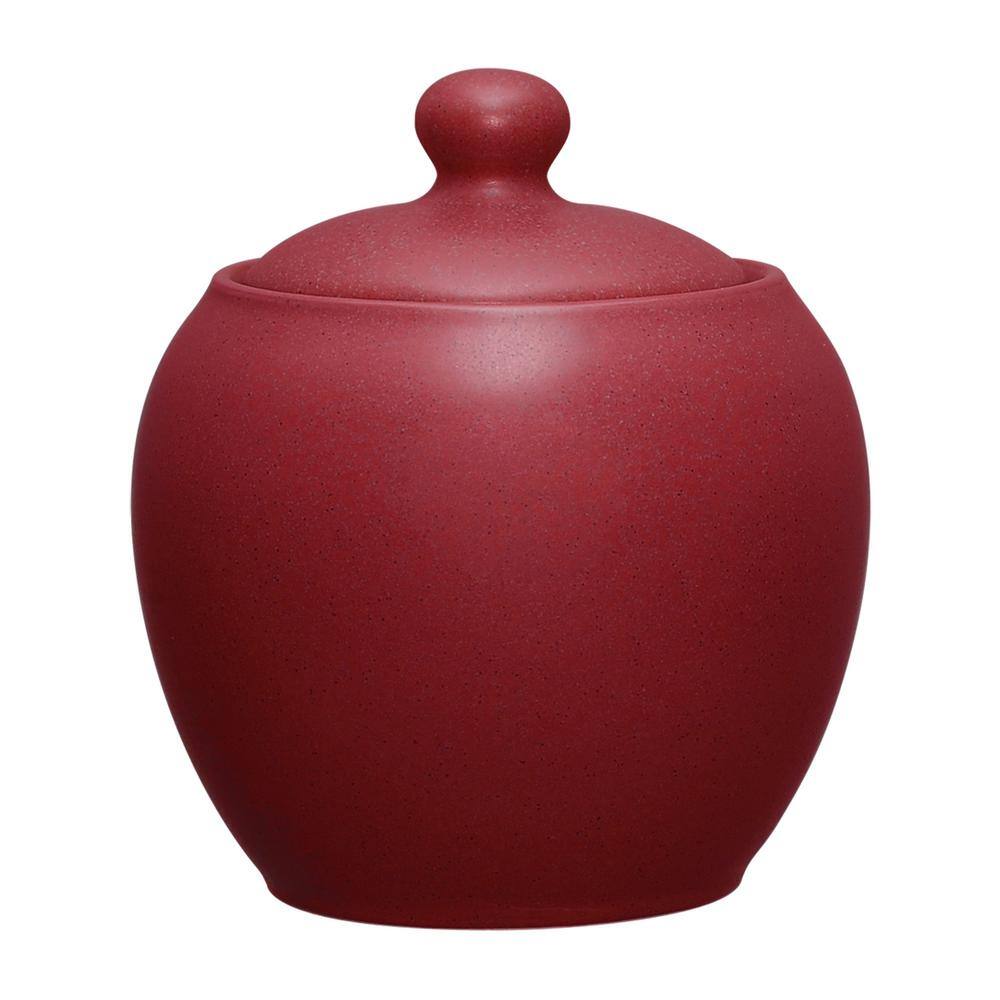 Noritake Colorwave Raspberry Red Stoneware Sugar Bowl with Cover 13 oz. 8045-422