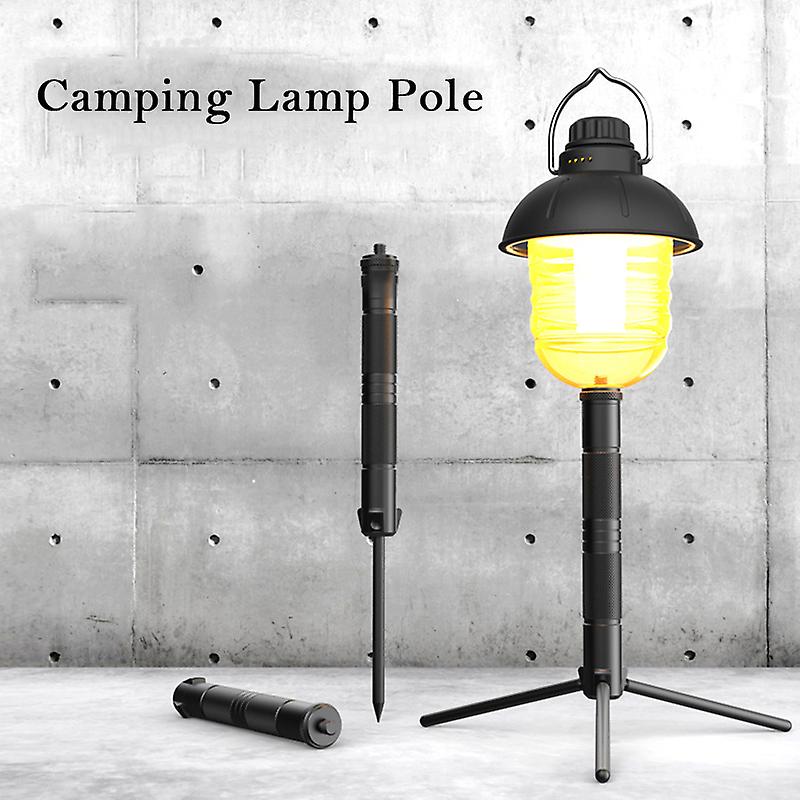 Aluminum Lantern Stand Camping Lamp Pole Foldable Light Support Holder Lamp Bracket Camera Phone Tripod Stand For Picnic Hiking Backpacking Fishing Ga