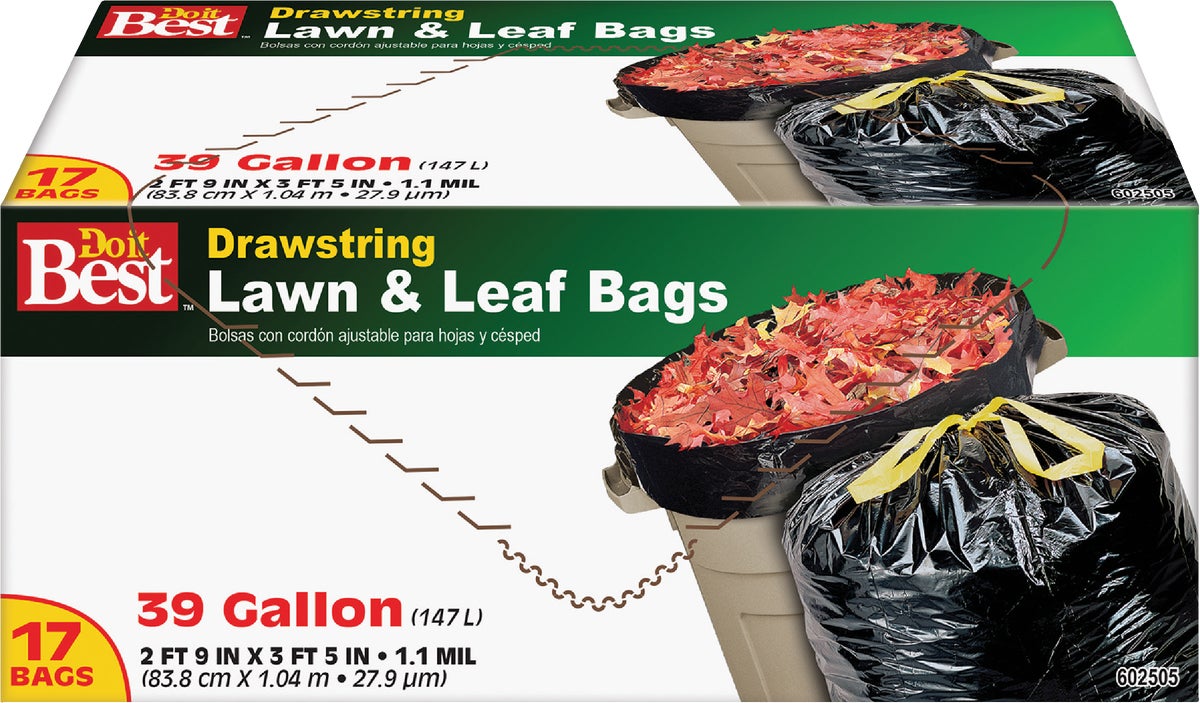 Do it Best Drawstring Lawnamp Leaf Bag 39 Gal. Black