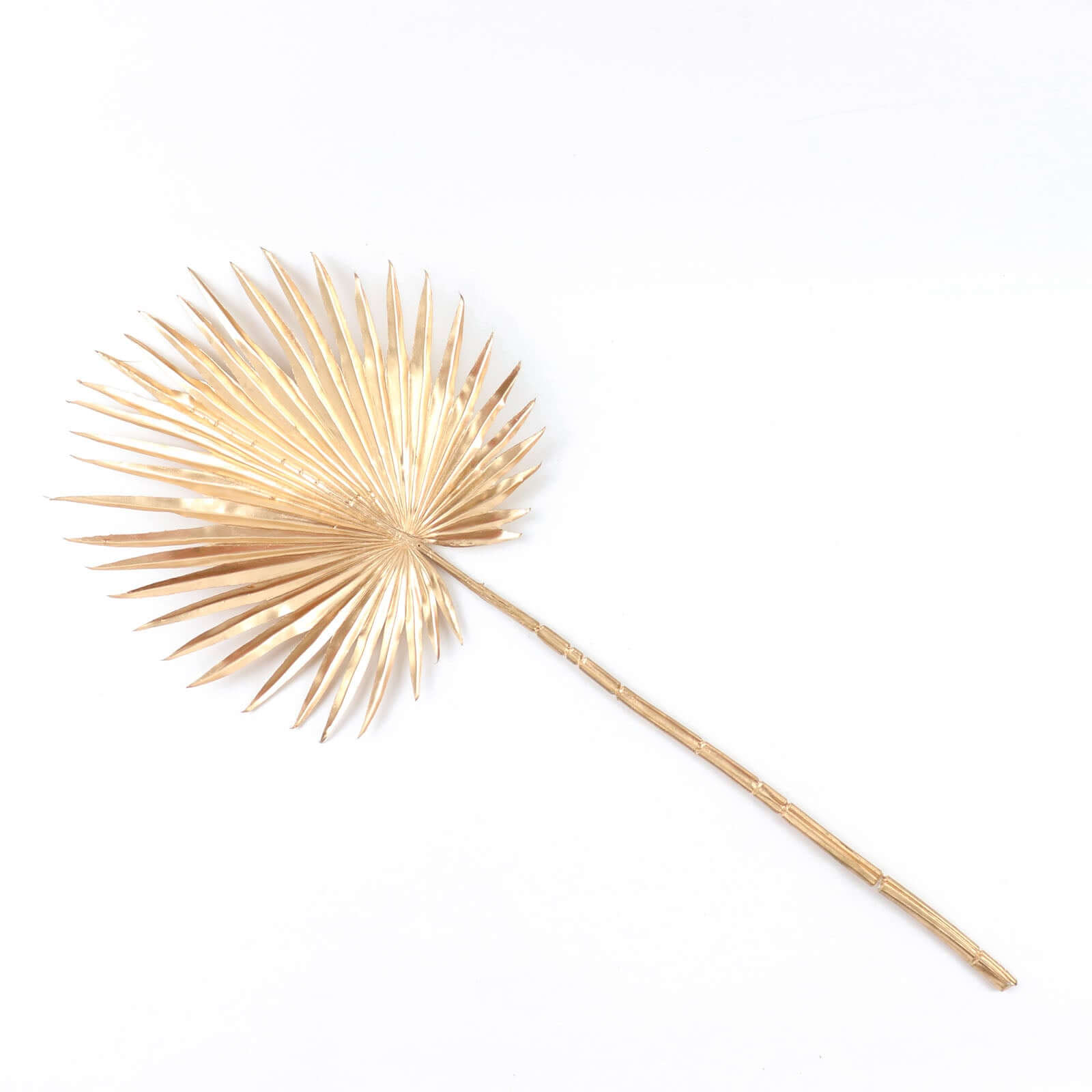 2 Pack Shiny Golden Artificial Tropical Plant Fan Palm Leaf Stems, Faux Floral Arrangements Table Centerpiece Decor 34