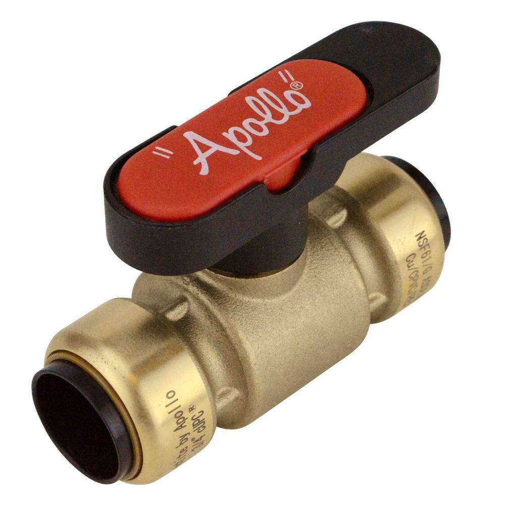 Tectite 34 in. Brass Push-To-Connect Compact Ball Valve with Lockable Handle FSBBV34TX