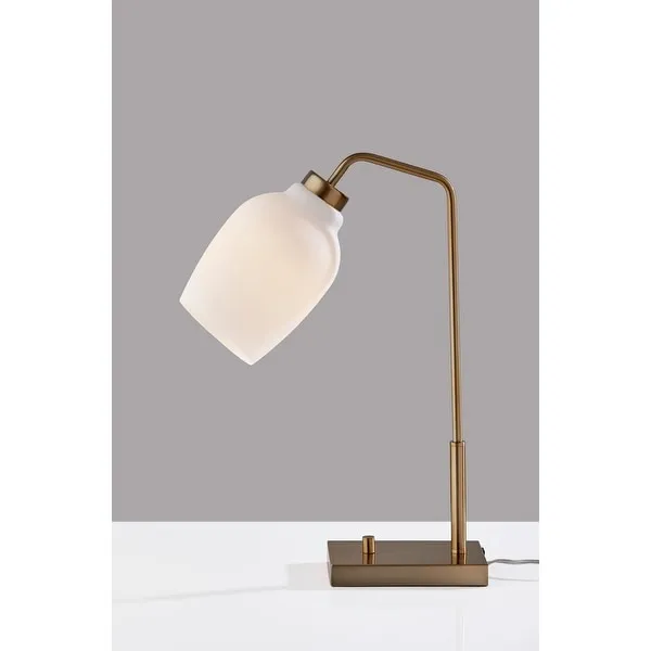 Adesso Clara Antique Brass Desk Lamp