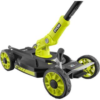 RYOBI ONE+ 18-Volt 12 in. Cordless 3-in-1 Trim Mower with Extra 3-Pack of Spools 4.0 Ah Battery and Charger P20160-AC