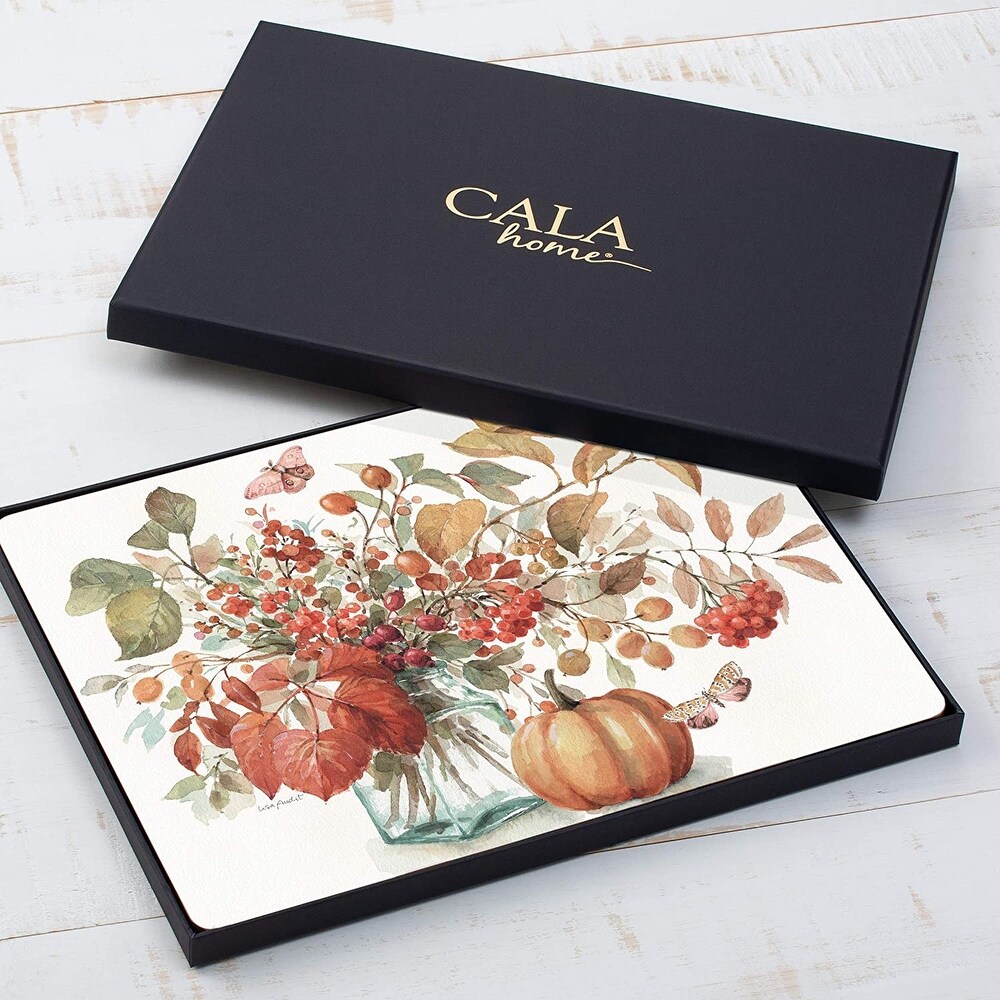 Cala Home Autumn in Nature by Lisa Audit Hardboard Placemat Boxed Set of 4