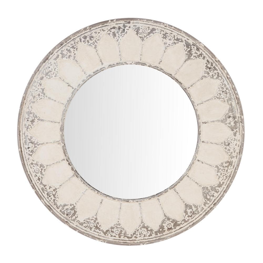 Home Decorators Collection Medium Round Ivory Antiqued Classic Accent Mirror (32 in. Diameter) P180278/1XXA