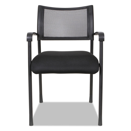 Alera Eikon Series Stacking Mesh Guest Chair， Supports Up to 275 lb， Black， 2/Carton (EK43ME10B)