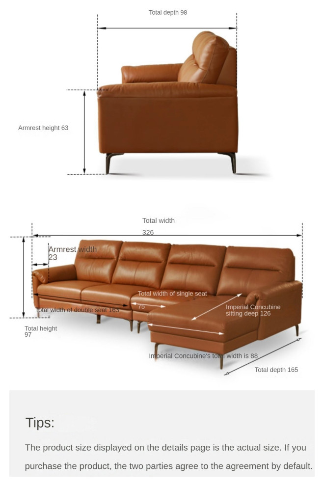 leather Sofa Italian light luxury Style   Midcentury   Sectional Sofas   by GVAwood  Houzz