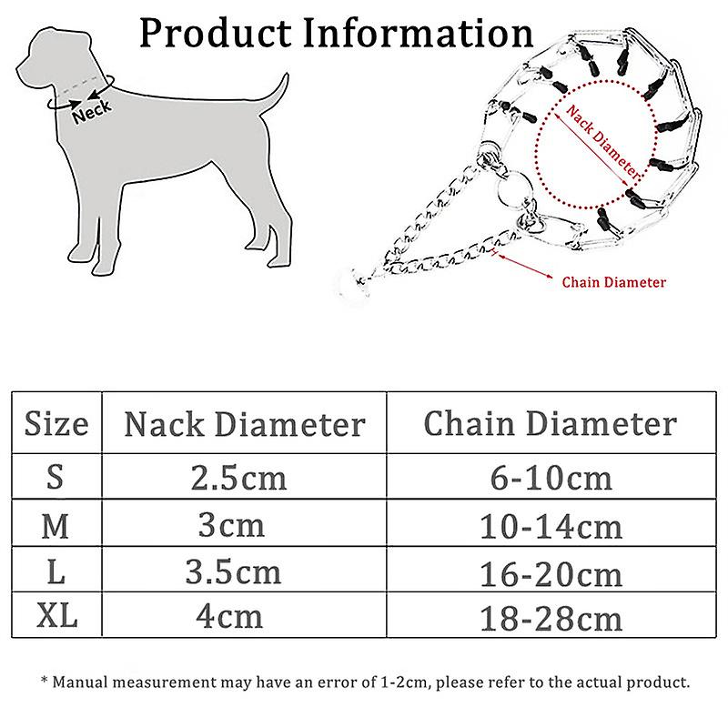 Adjustable Pet Dog Training Collar Pet Choke Collars Dog Necklace Detachable Training Dog Chain Stainless Steel Pet Prong Collar