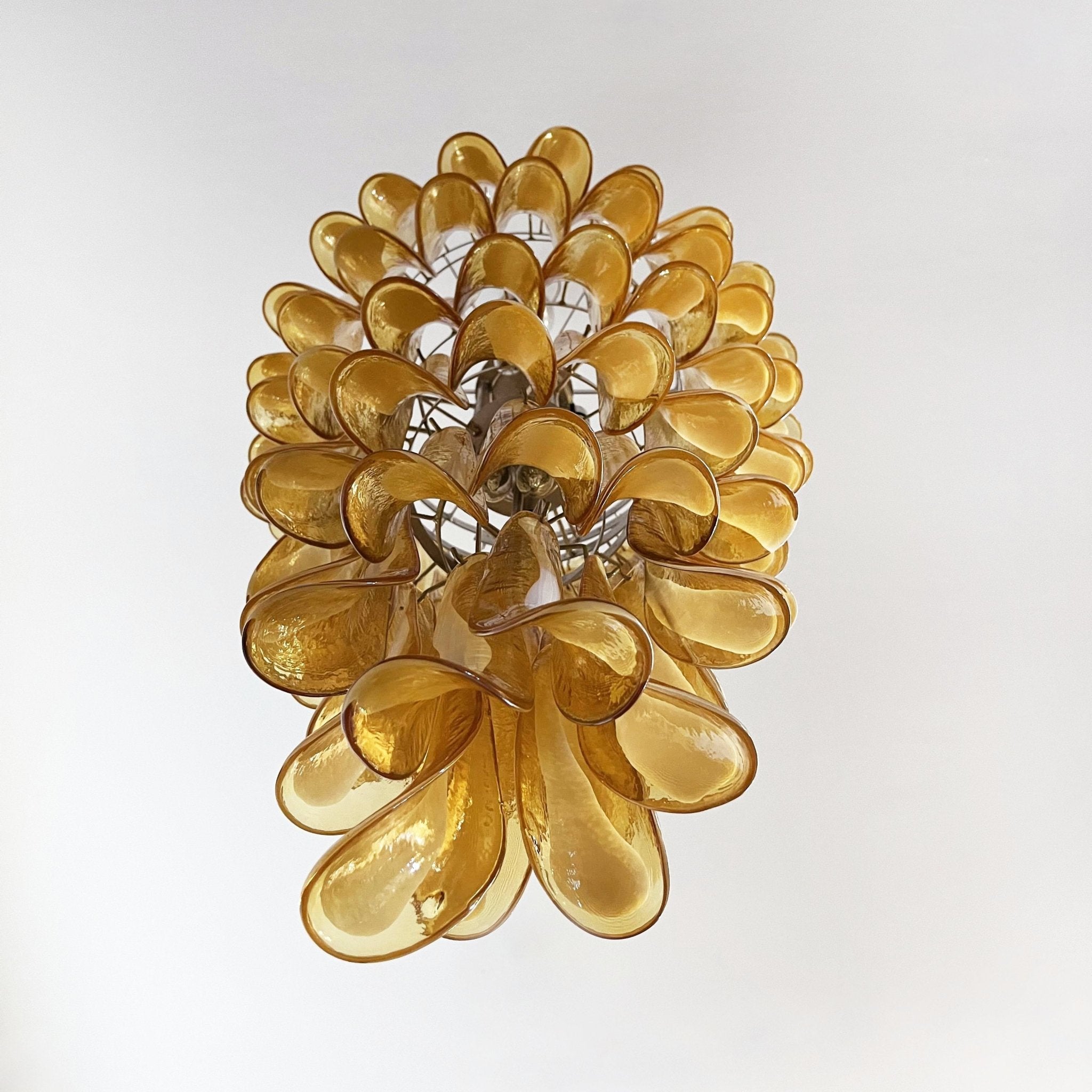 Murano Amber Petals Spiral Chandelier