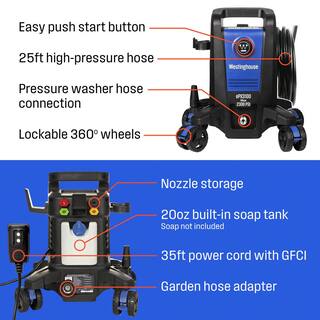 Westinghouse ePX3100 PSI 1.76 GPM Electric Pressure Washer with Anti-Tipping Technology ePX3050