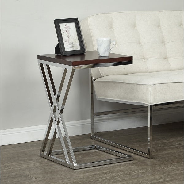 Wall Street Side Table in Chrome Finish