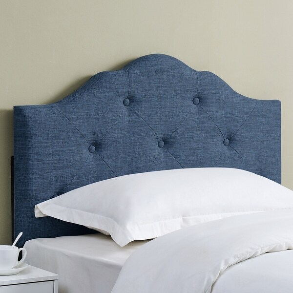 Charlie Upholstered Tufted Round Headboard - - 35372119