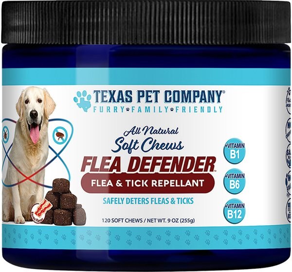 Texas Pet Company Flea Defender Soft Chews Dog Supplement， 120 count