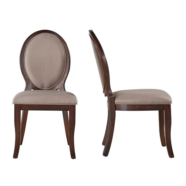 Verdiana Rich Brown Cherry Finish Oval Dining Chair (Set of 2) by iNSPIRE Q Classic