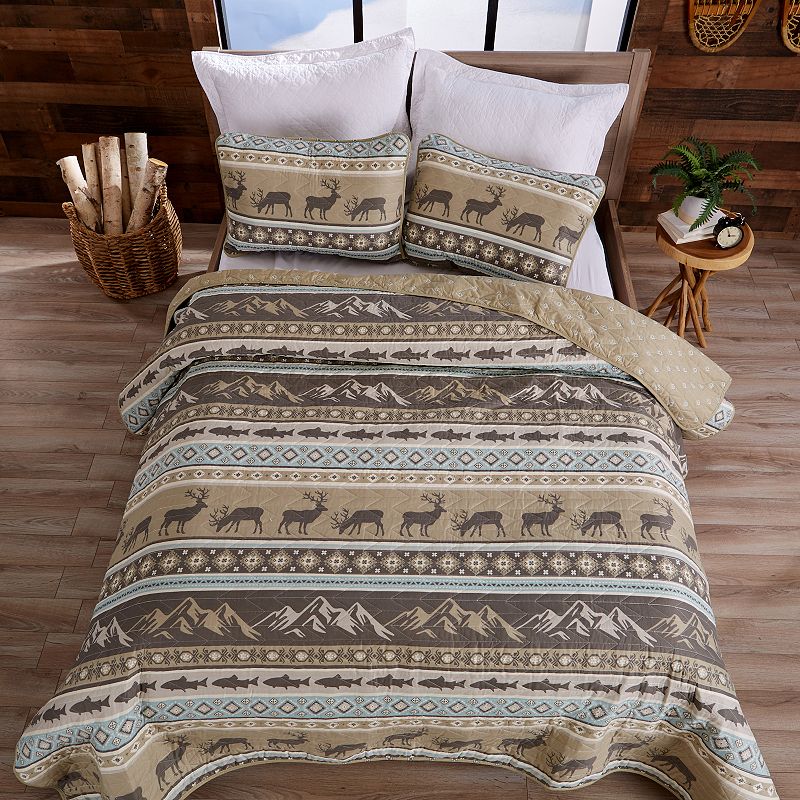 Madelinen? Yosemite Mahogany Striped Quilt Set with Shams