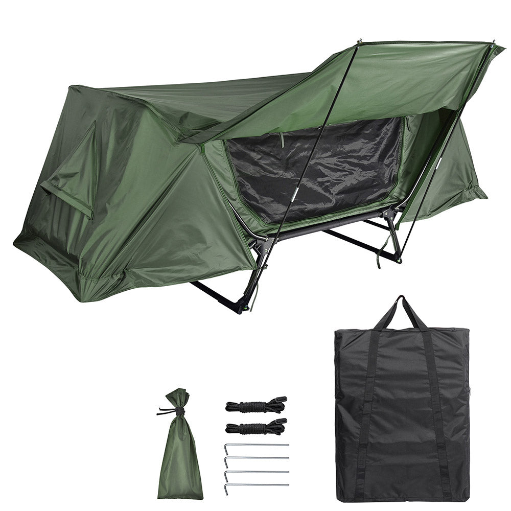 Yescom Tent Cot Camp Bed Tent Folding Off Ground Rain Fly Green