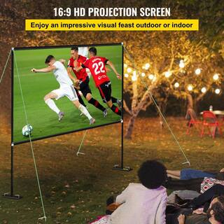 VEVOR 80 in. Outdoor Projector Screen with Stand Portable Movie Screen Projector Screen for Office Home Theater Use DSTPMYC80IEWVK6U9V0