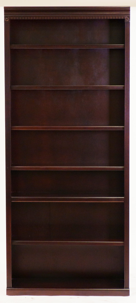 Martin Furniture Huntington Club 7 Shelf  Wood Bookcase in Vibrant Cherry   Traditional   Bookcases   by Martin Furniture  Houzz