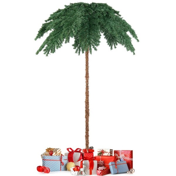 6 Feet PreLit Xmas Palm Artificial Tree with 250 WarmWhite LED Lights