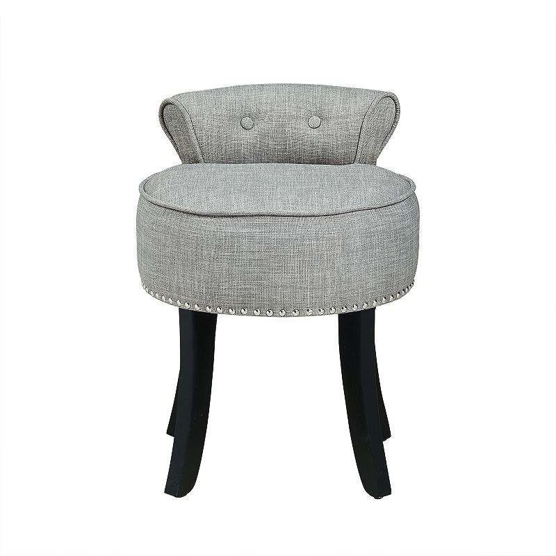 Delia Vanity Stool Nailhead Trim