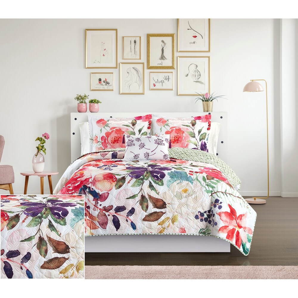 Chic Home Domaine Floral Quilt Set