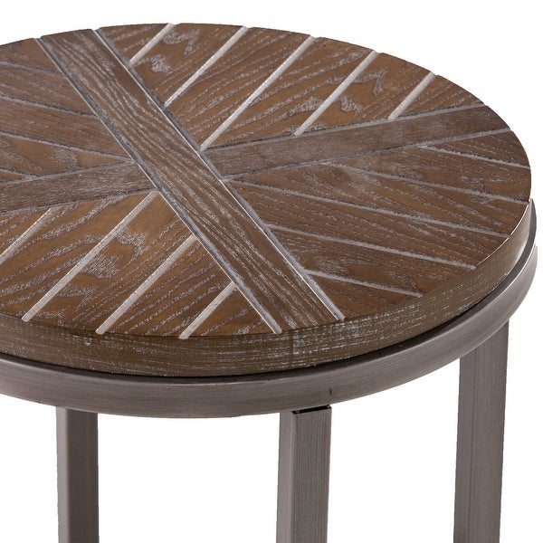 SEI Furniture Kenya Industrial Brown Wood Side Table