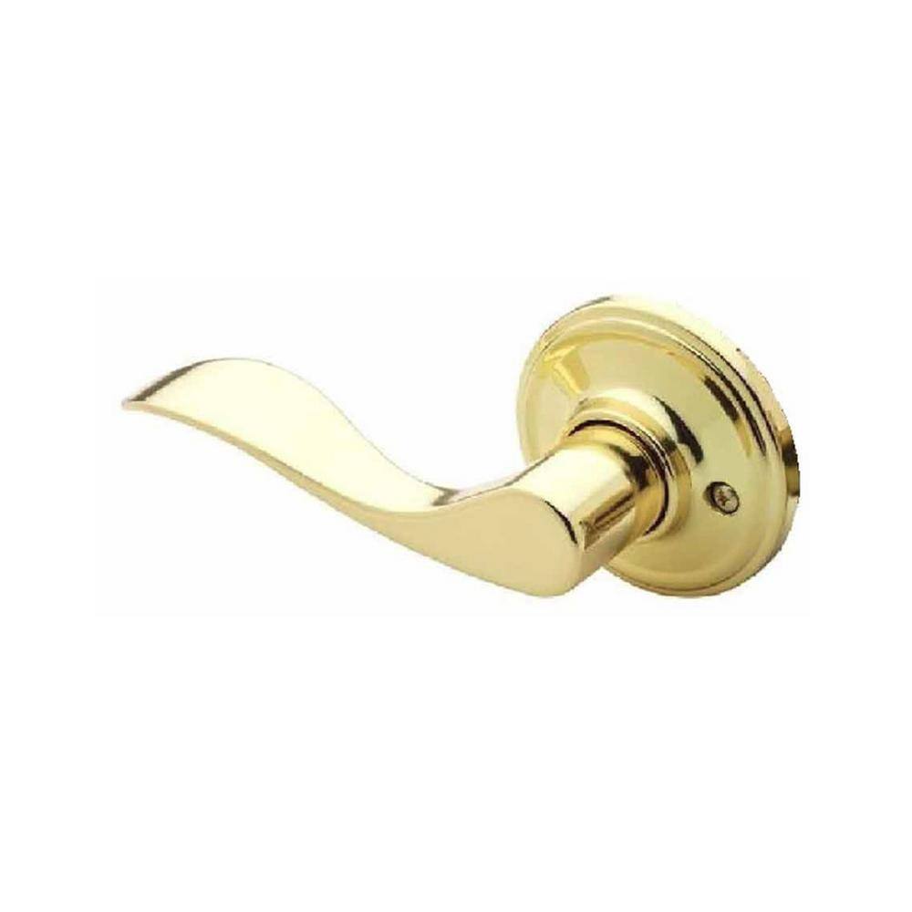 Copper Creek Wave Polished Brass Dummy Door Lever WL2290LHPB