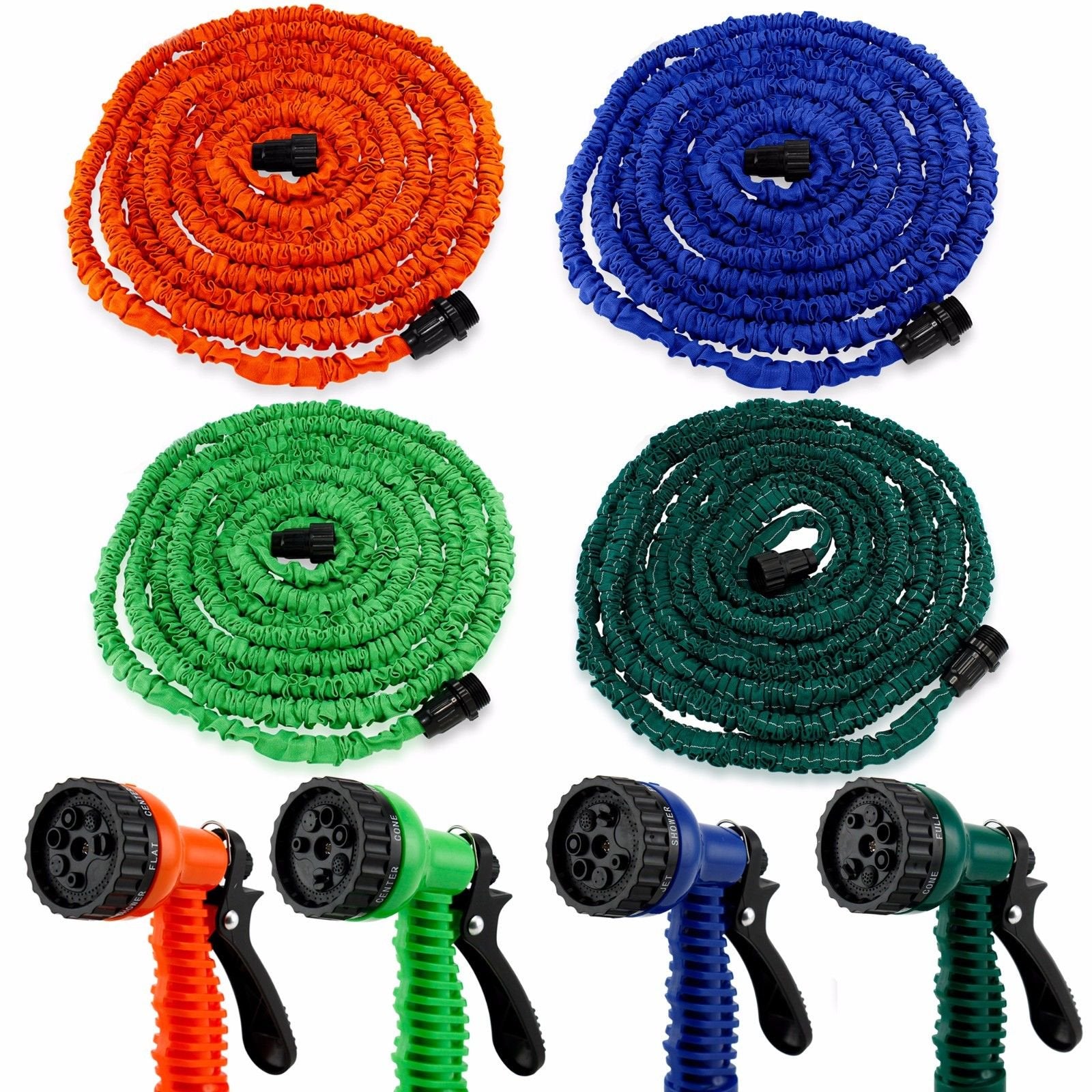 Expandable Flexible Water Garden Hose - (25ft - 100ft) Expanding Water Hose with 7 Setting-Spray Nozzle