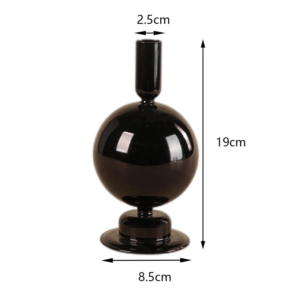 Candle Holder Black Glass Cylindrical Taper Pillar Candlesticks Livng Room Dining Table Decoration Centerpieces Coffee Table