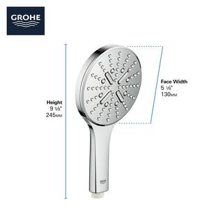 GROHE Rainshower Smartactive 3-Spray with 1.75 GPM 5 in. Wall Mount Handheld Shower Head in StarLight Chrome 26545000