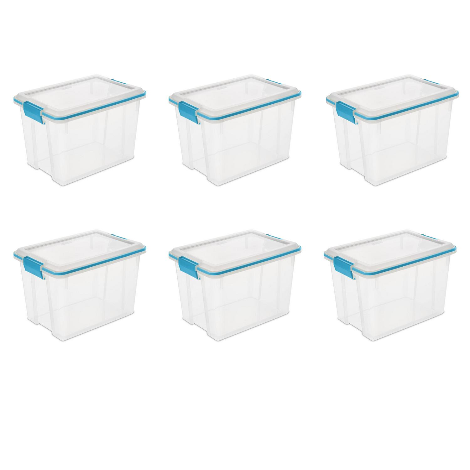 Sterilite 20 Qt Gasket Box Plastic Blue Aquarium Set of 6  Crowdfused