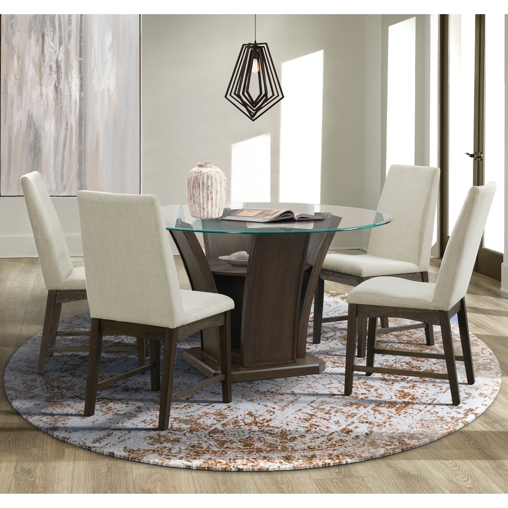 Picket House Furnishings Simms 5PC Round Standard Height Dining Set Table   Four Chairs