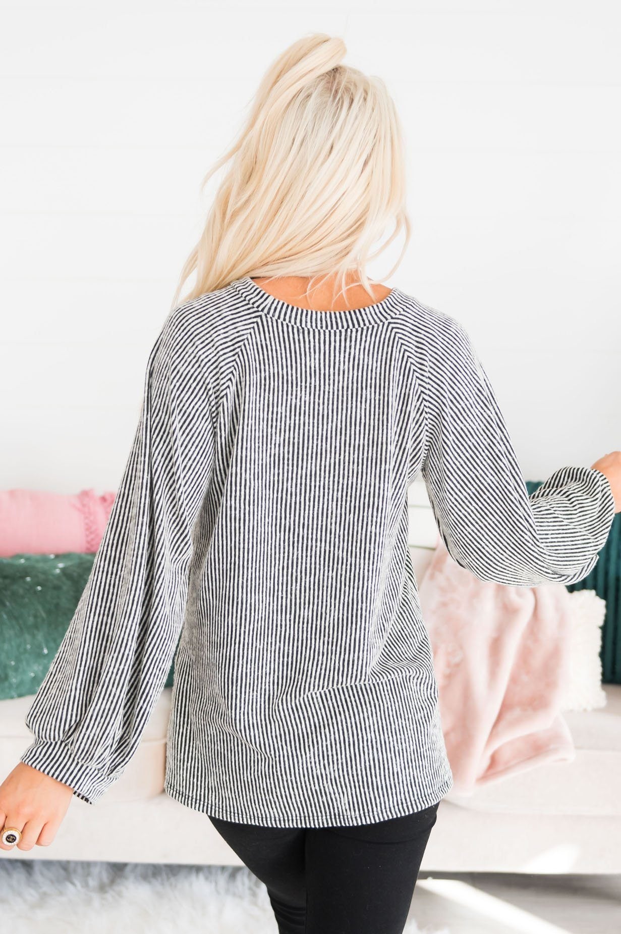 Stunning Stripes Modest Sweater