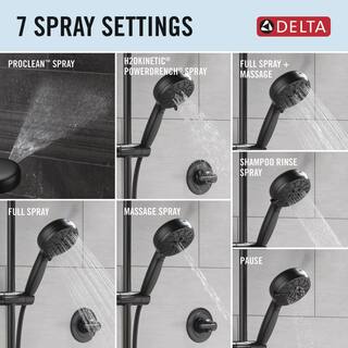 Delta 7-Spray Patterns 4.5 in. Wall Mount Handheld Shower Head 1.75 GPM with Cleaning Spray in Champagne Bronze 59584-CZ-PR-PK