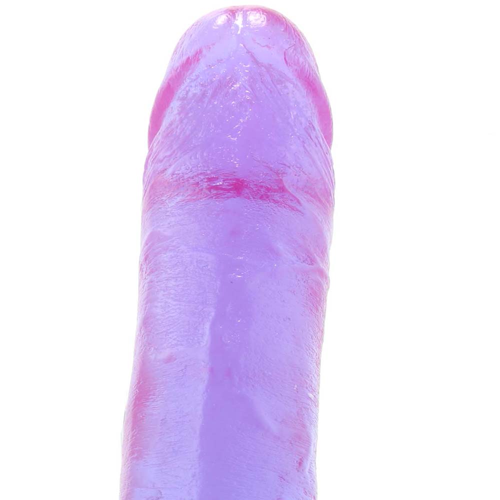 Crystal Jellies 8 Inch Realistic Cock with Balls in Purple