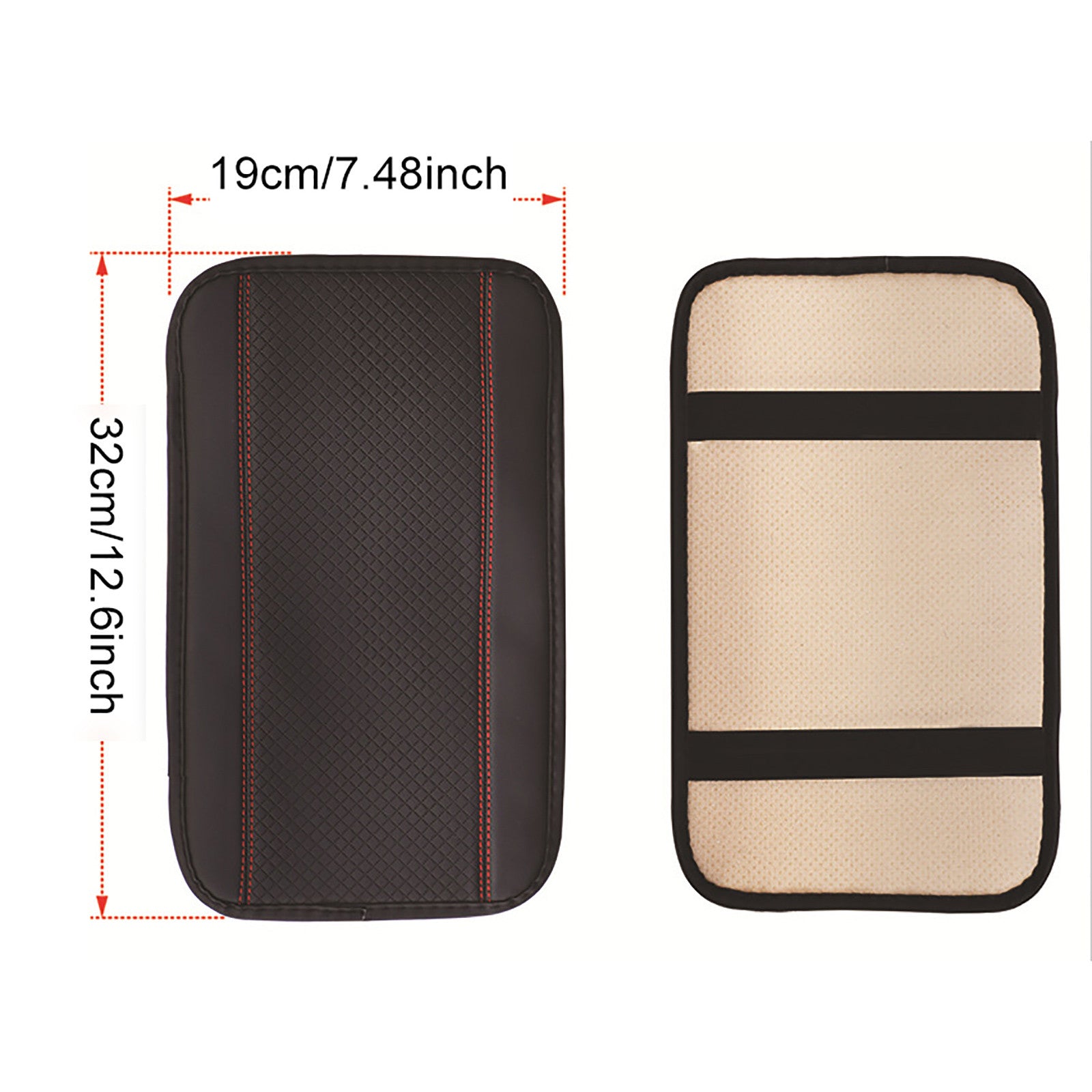 WANYNG Four Seasons Universal Armrest Box Mat Fiber Leather Embossing Waterproof Armrest Cover Center Console Mat Car Armrest Seat Cover Led Lights for Cars