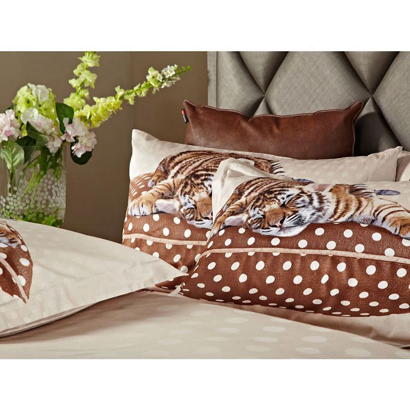 Dolce Mela Twin Size Duvet Cover Sheets Set， Sleepy Tiger