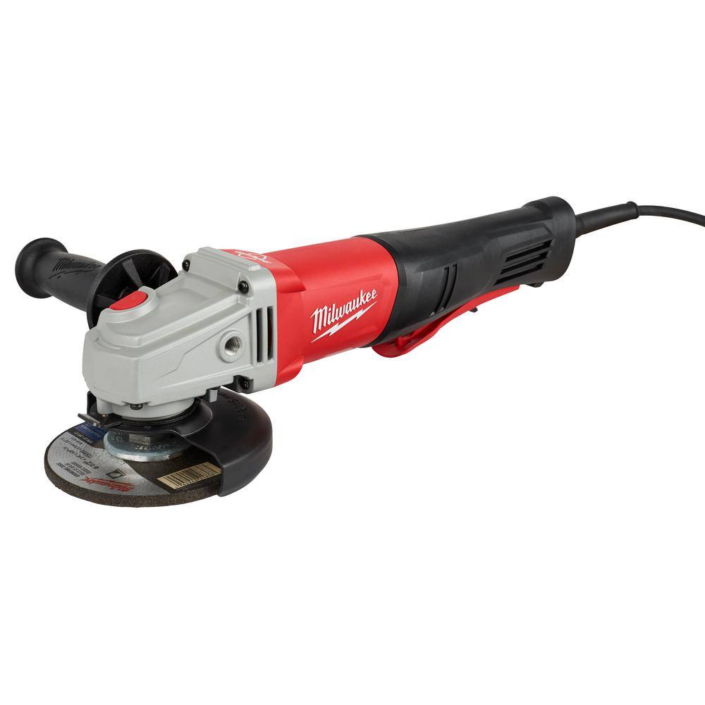 MW 11 Amp Corded 4-12 in. or 5 in. Braking Small Angle Grinder Paddle with No-Lock 6143-31