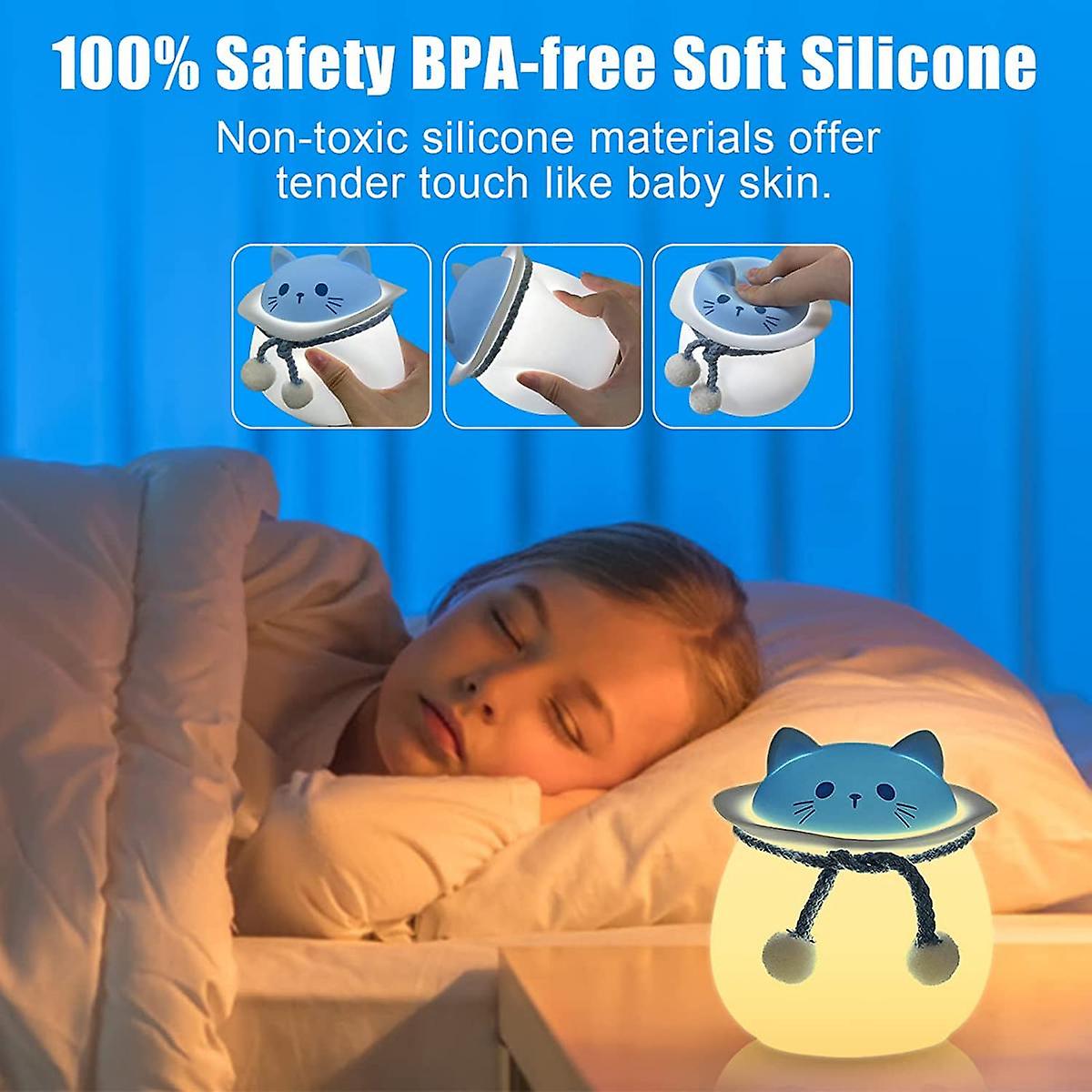 Night Light For Kids Led Portable Baby Nights Lamp Usb Rechargeable Dimmable Nightlight Cute Cat Gifts For Girls Children Bedroom/room Decor