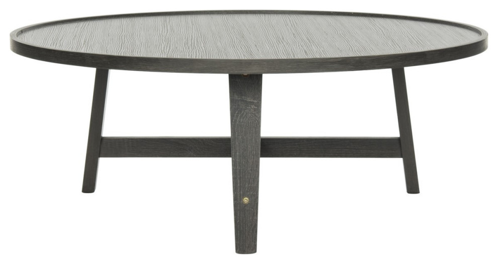 James Retro Mid Century Wood Coffee Table  Dark Gray   Transitional   Coffee Tables   by Rustic Home Furniture Deco  Houzz