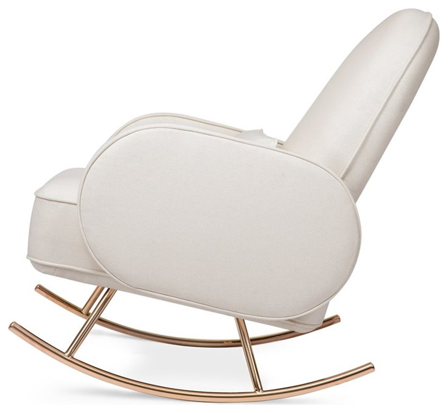 Namesake Compass Upholstered Modern Fabric Rocker in Cream   Midcentury   Rocking Chairs   by Homesquare  Houzz