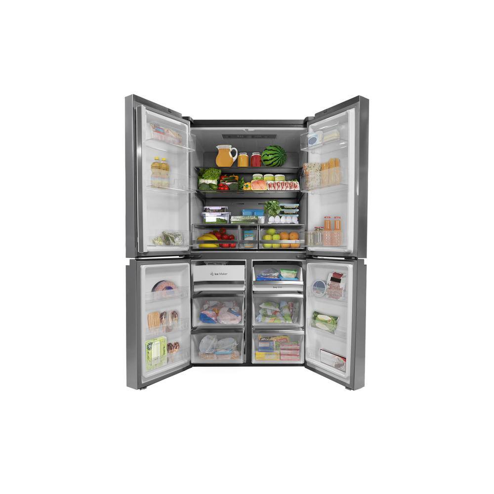 Forte 250 Series 36 in. 4 Door French Door Refrigerator with 21.6 cu. ft. Total Capacity Ice Maker in Stainless Steel FFD22ESC250SS