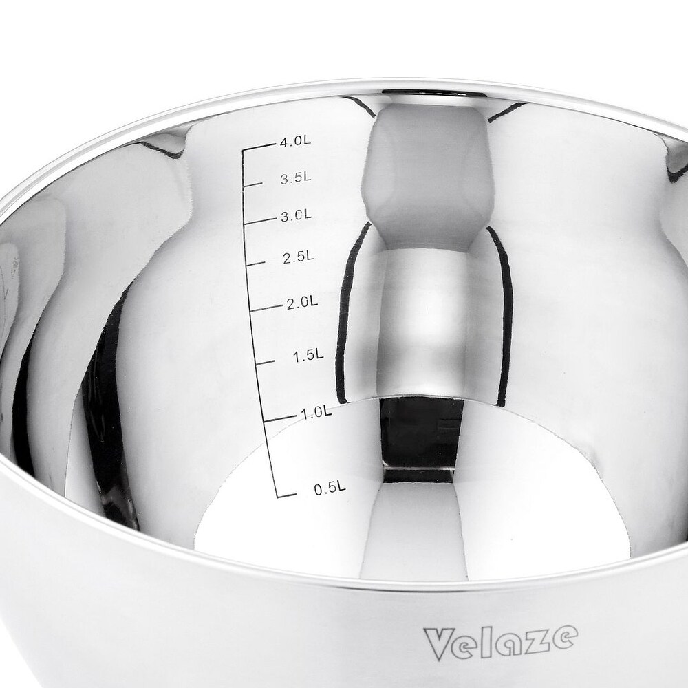 Velaze 3 Piece Stainless Steel Mixing Bowl Set (Set of 3)