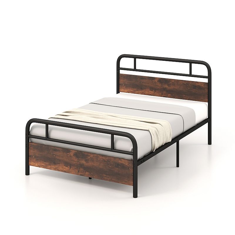 Bed Frame with Industrial Headboard