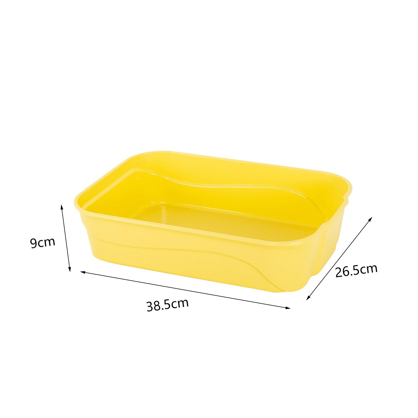 Cat Litter Box High Side Sifting Litter Box Open Litter Box Prevent Sand Leakage Kitten Potty  Tray for Kitty Rabbit Yellow