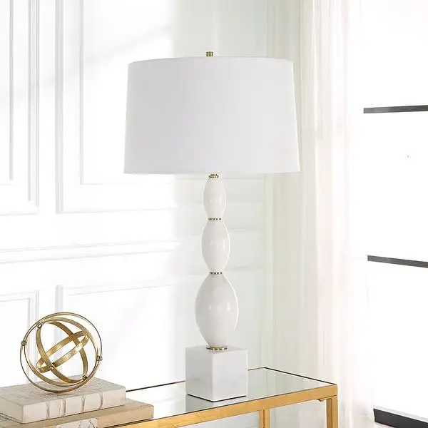 Uttermost Regalia White Marble Table Lamp - 16 W X 31.25 H X 16 D (in)